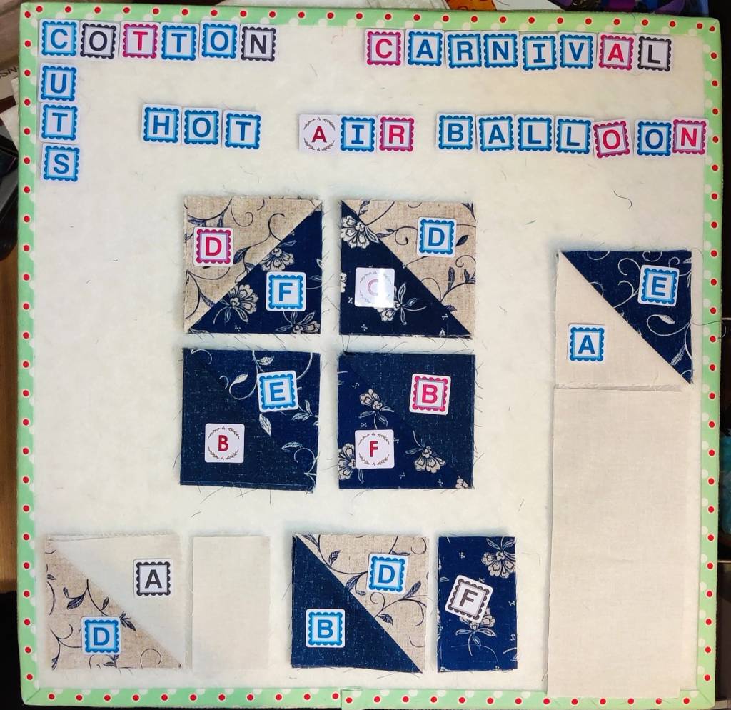 Cotton Cuts Carnival Hot Air Balloon labeled layout