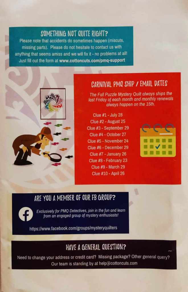 Cotton Cuts Carnival Important information Brochure