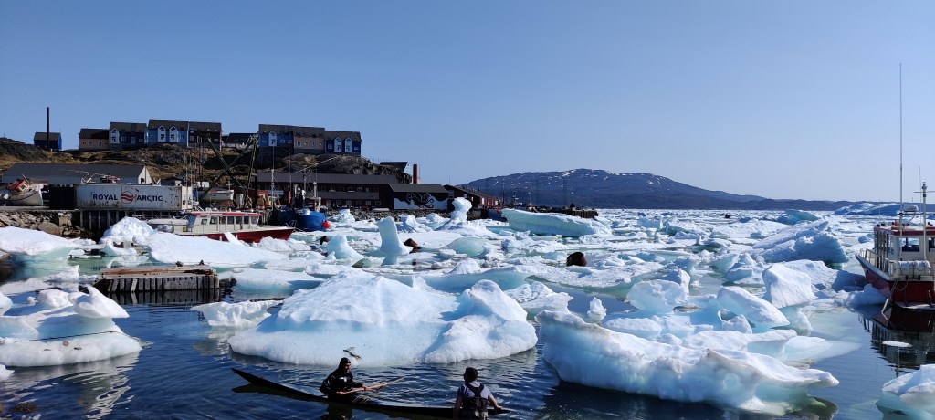 Sea Ice in Qaqortoq Greenland Harbor