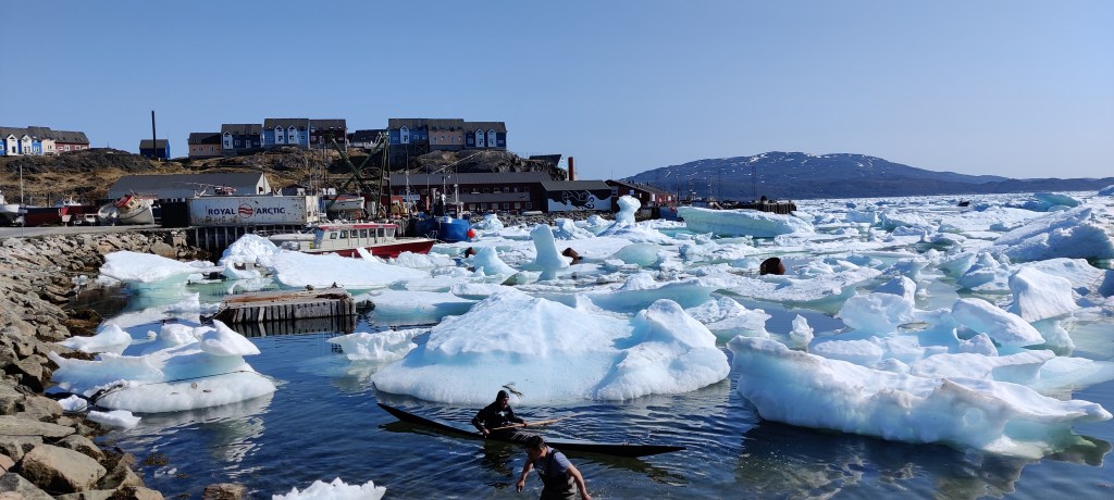 Sea Ice in Qaqortoq Greenland Harbor
