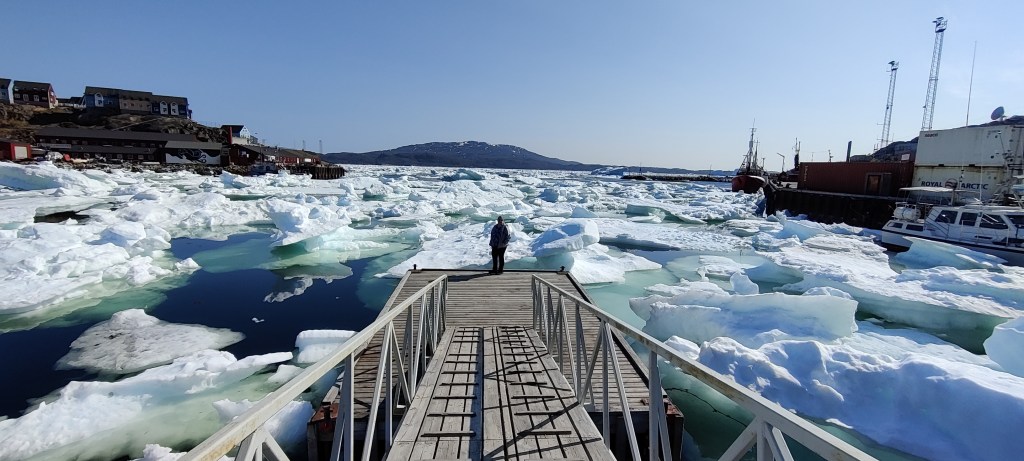 Sea Ice in Qaqortoq Greenland Harbor