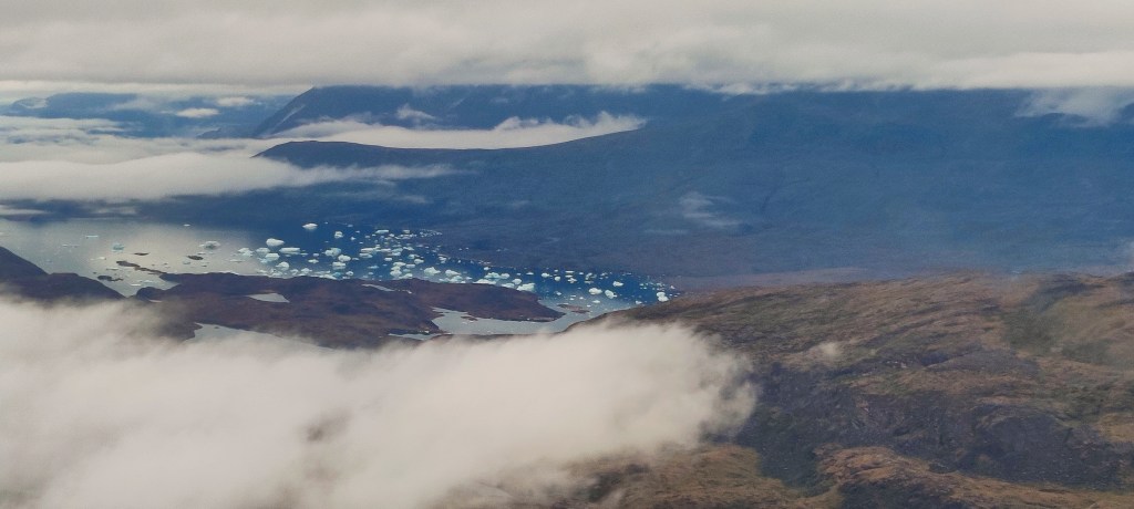 Flight above South Greenland