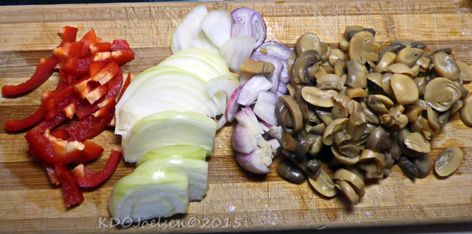 Red Bell Pepper, Onion, Shallots, Mushrooms,