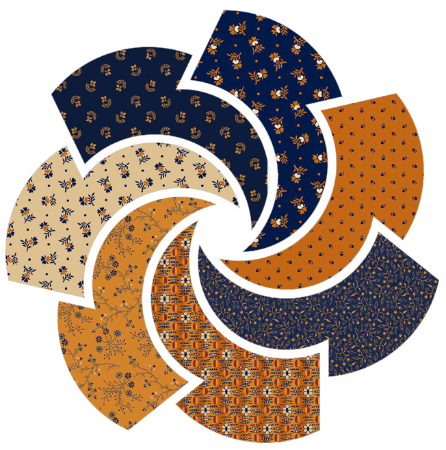 Cotton Cuts Puzzle Mystery Spring 2024 - "Tree of Life"  Enchanted - Indigo and Cheddar by Judie Rothermel Marcus Fabrics